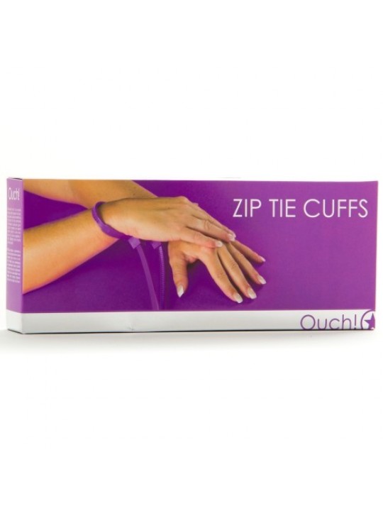 ALGEMAS DESCARTÁVEIS DE PLÁSTICO OUCH! ZIP TIE CUFFS ROXAS
