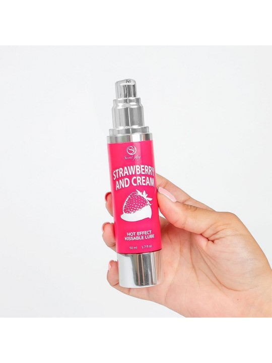 LUBRIFICANTE DE EFEITO CALOR COM SABOR A MORANGO COM NATAS 50 ML SECRET PLAY