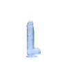 DILDO REALISTA COM TESTÍCULOS CRYSTAL CLEAR 6 /15 CM AZUL REALROCK
