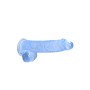 DILDO REALISTA COM TESTÍCULOS CRYSTAL CLEAR 6 /15 CM AZUL REALROCK