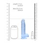 DILDO REALISTA COM TESTÍCULOS CRYSTAL CLEAR 6 /15 CM AZUL REALROCK