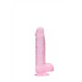 DILDO REALISTA COM TESTÍCULOS CRYSTAL CLEAR 6 /15 CM ROSA REALROCK