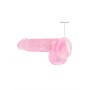 DILDO REALISTA COM TESTÍCULOS CRYSTAL CLEAR 6 /15 CM ROSA REALROCK