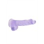 DILDO REALISTA COM TESTÍCULOS CRYSTAL CLEAR 6 /15 CM ROXO REALROCK
