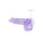 DILDO REALISTA COM TESTÍCULOS CRYSTAL CLEAR 6 /15 CM ROXO REALROCK