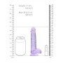 DILDO REALISTA COM TESTÍCULOS CRYSTAL CLEAR 6 /15 CM ROXO REALROCK