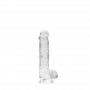 DILDO REALISTA COM TESTÍCULOS CRYSTAL CLEAR 6 /15 CM TRANSPARENTE REALROCK