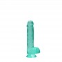 DILDO REALISTA COM TESTÍCULOS CRYSTAL CLEAR 6 /15 CM VERDE REALROCK