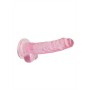 DILDO REALISTA COM TESTÍCULOS CRYSTAL CLEAR 7 /18 CM ROSA REALROCK