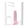 DILDO REALISTA COM TESTÍCULOS CRYSTAL CLEAR 7 /18 CM ROSA REALROCK