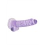 DILDO REALISTA COM TESTÍCULOS CRYSTAL CLEAR 7 /18 CM ROXO REALROCK