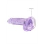 DILDO REALISTA COM TESTÍCULOS CRYSTAL CLEAR 7 /18 CM ROXO REALROCK