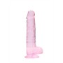 DILDO REALISTA COM TESTÍCULOS CRYSTAL CLEAR 8 /21 CM ROSA REALROCK
