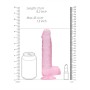 DILDO REALISTA COM TESTÍCULOS CRYSTAL CLEAR 8 /21 CM ROSA REALROCK