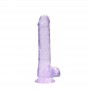DILDO REALISTA COM TESTÍCULOS CRYSTAL CLEAR 8 /21CM ROXO REALROCK