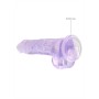 DILDO REALISTA COM TESTÍCULOS CRYSTAL CLEAR 8 /21CM ROXO REALROCK