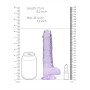 DILDO REALISTA COM TESTÍCULOS CRYSTAL CLEAR 8 /21CM ROXO REALROCK
