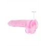 DILDO REALISTA COM TESTÍCULOS CRYSTAL CLEAR 9 /23 CM ROSA REALROCK