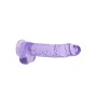 DILDO REALISTA COM TESTÍCULOS CRYSTAL CLEAR 9 /23 CM ROXO REALROCK