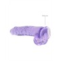 DILDO REALISTA COM TESTÍCULOS CRYSTAL CLEAR 9 /23 CM ROXO REALROCK