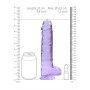 DILDO REALISTA COM TESTÍCULOS CRYSTAL CLEAR 9 /23 CM ROXO REALROCK