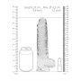 DILDO REALISTA COM TESTÍCULOS CRYSTAL CLEAR 9 /23CM TRANSPARENTE REALROCK