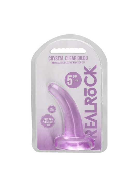 DILDO NON-REALISTIC CRYSTAL CLEAR  5 /11,5 CM ROXO REALROCK