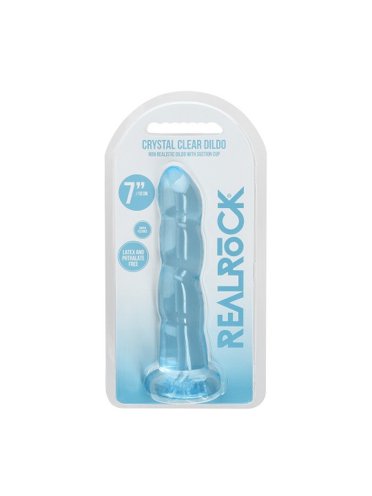 DILDO NON-REALISTIC CRYSTAL CLEAR 7 /17 CM AZUL REALROCK