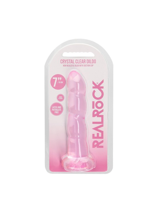 DILDO NON-REALISTIC CRYSTAL CLEAR 7 /17 CM ROSA REALROCK