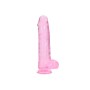 DILDO REALISTA COM TESTÍCULOS CRYSTAL CLEAR10 /25,4 CM ROSA REALROCK