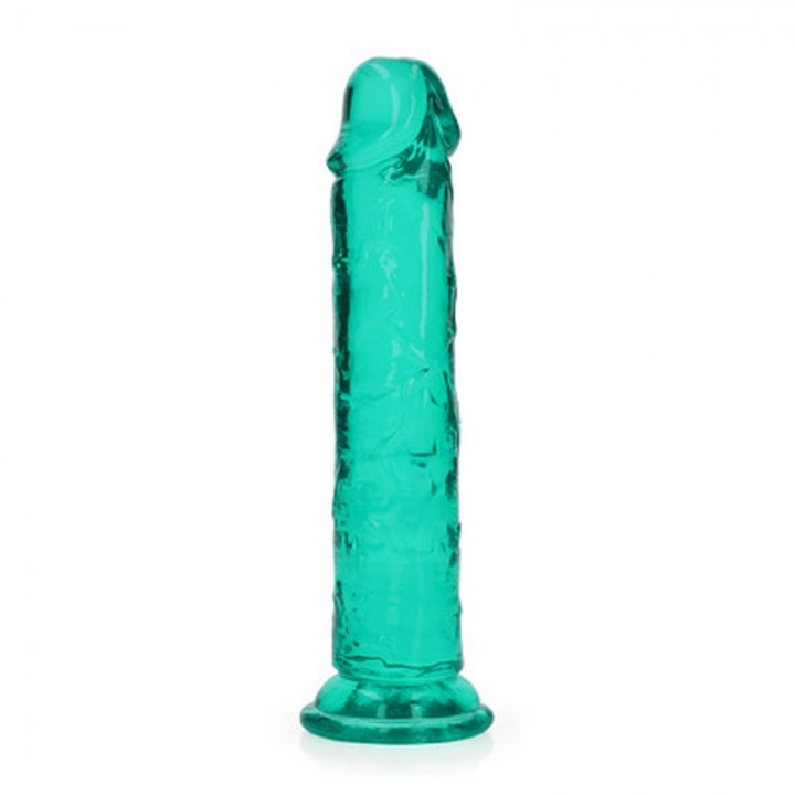 DILDO STRAIGHT REALISTIC CRYSTAL CLEAR 7 /18 CM VERDE REALROCK