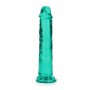 DILDO STRAIGHT REALISTIC CRYSTAL CLEAR 7 /18 CM VERDE REALROCK