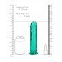 DILDO STRAIGHT REALISTIC CRYSTAL CLEAR 7 /18 CM VERDE REALROCK