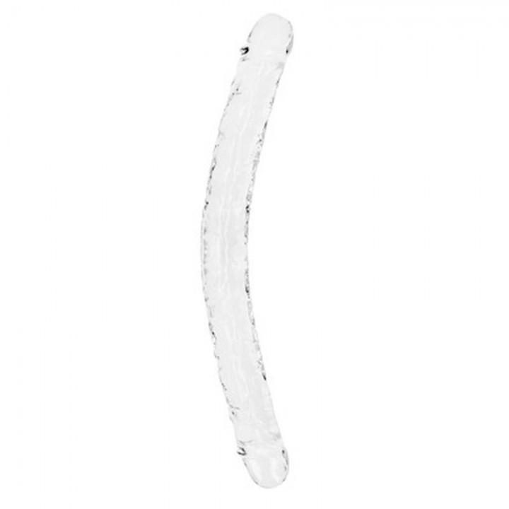DILDO DUPLO CRYSTAL CLEAR REALISTIC DONG 18 /45 CM TRANSPARENTE REALROCK