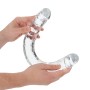 DILDO DUPLO CRYSTAL CLEAR REALISTIC DONG 18 /45 CM TRANSPARENTE REALROCK