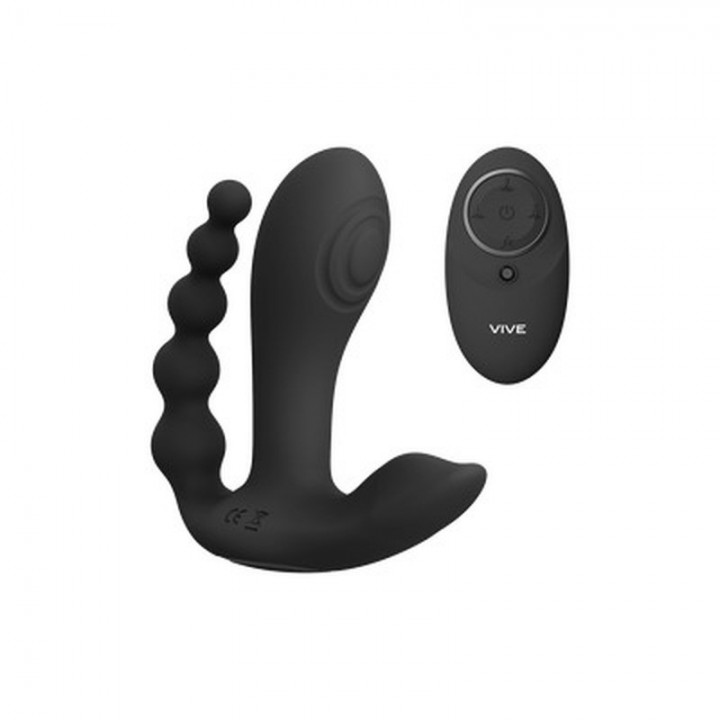 ESTIMULADOR COM DUPLA PENETRAÇÃO KATA PULSE WAVE BLACK VIVE