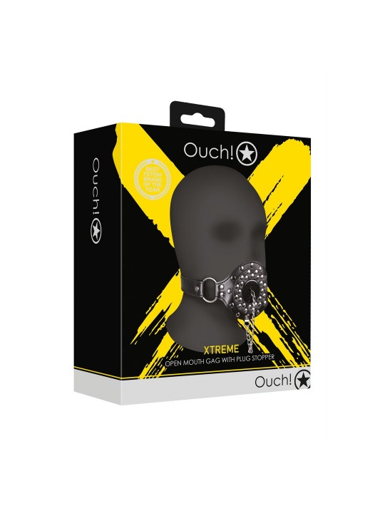 MORDAÇA COM TAMPA XTREME PRETO OUCH!