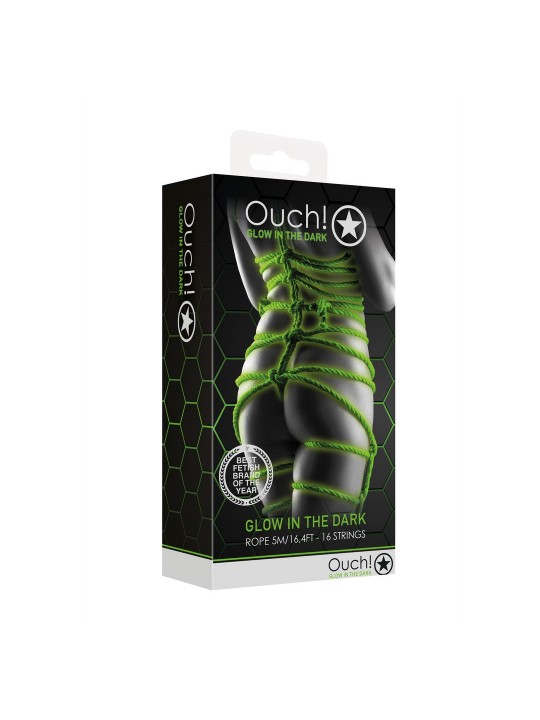 CORDA BONDAGE FLUORESCENTE GLOW IN THE DARK 16.4 FT /5 M OUCH!