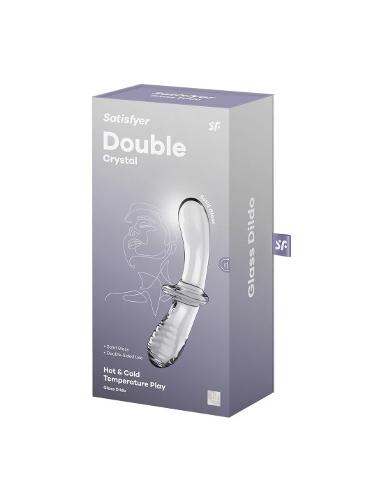 DILDO DE VIDRO DOUBLE CRYSTAL TRANSPARENTE SATISFYER