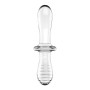 DILDO DE VIDRO DOUBLE CRYSTAL TRANSPARENTE SATISFYER
