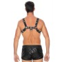ARNÊS LEATHER BULLDOG HARNESS L/XL PRETO OUCH!