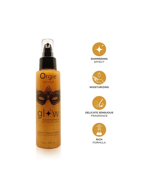 ÓLEO CORPORAL ILUMINADOR GLOW 3.72 FL OZ 110ML ORGIE
