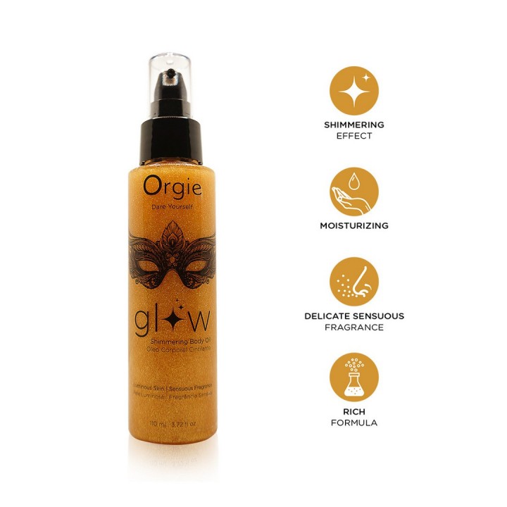 ÓLEO CORPORAL ILUMINADOR GLOW 3.72 FL OZ 110ML ORGIE