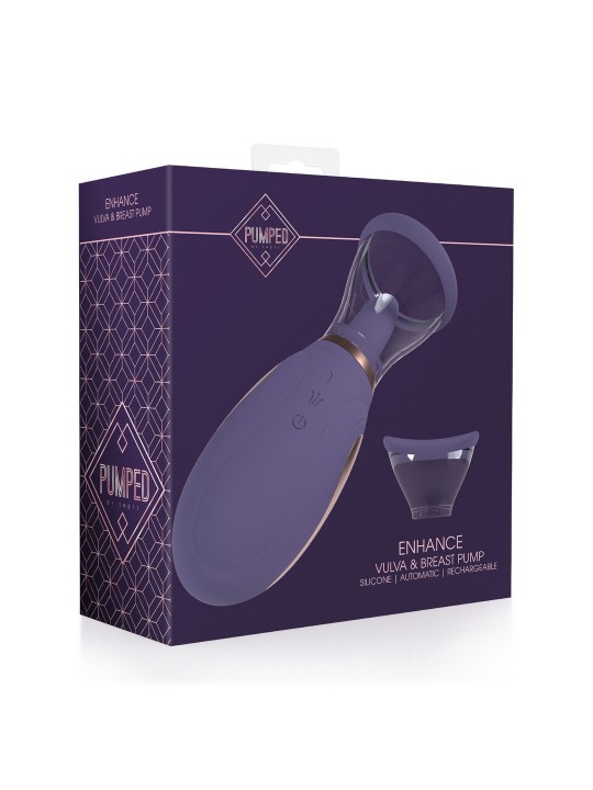 BOMBA RECARREGÁVEL PARA VULVA E SEIOS ENHANCE ROXO PUMPED