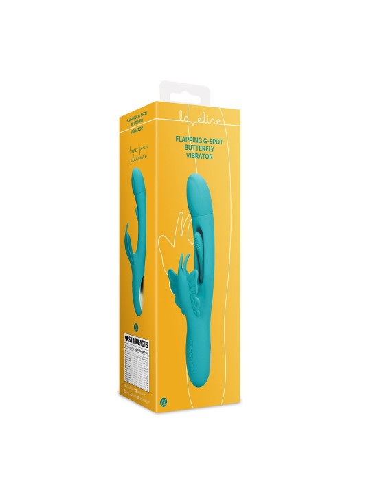 VIBRADOR BUTTERFLY FLAPPING G-SPOT PEACOCK BLUE LOVELINE