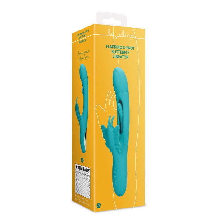 VIBRADOR BUTTERFLY FLAPPING G-SPOT PEACOCK BLUE LOVELINE