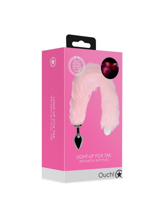 PLUG ANAL COM CAUDA DE RAPOSA ROSA LUMINOSA OUCH!