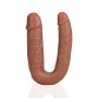 DILDO DUPLO U SHAPED DOUBLE DILDO 5 / 12,7 CM TAN REALROCK