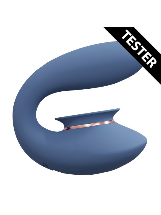 TESTER TWITCH 3 - VIBRADOR RECARREGÁVEL E SUCÇÃO - AZUL/CINZA