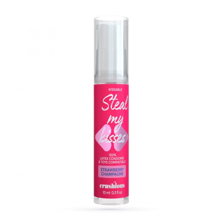 GEL LUBRIFICANTE STEAL MY KISSES COM SABOR A CHAMPANHE COM MORANGO CRUSHIOUS 10ML